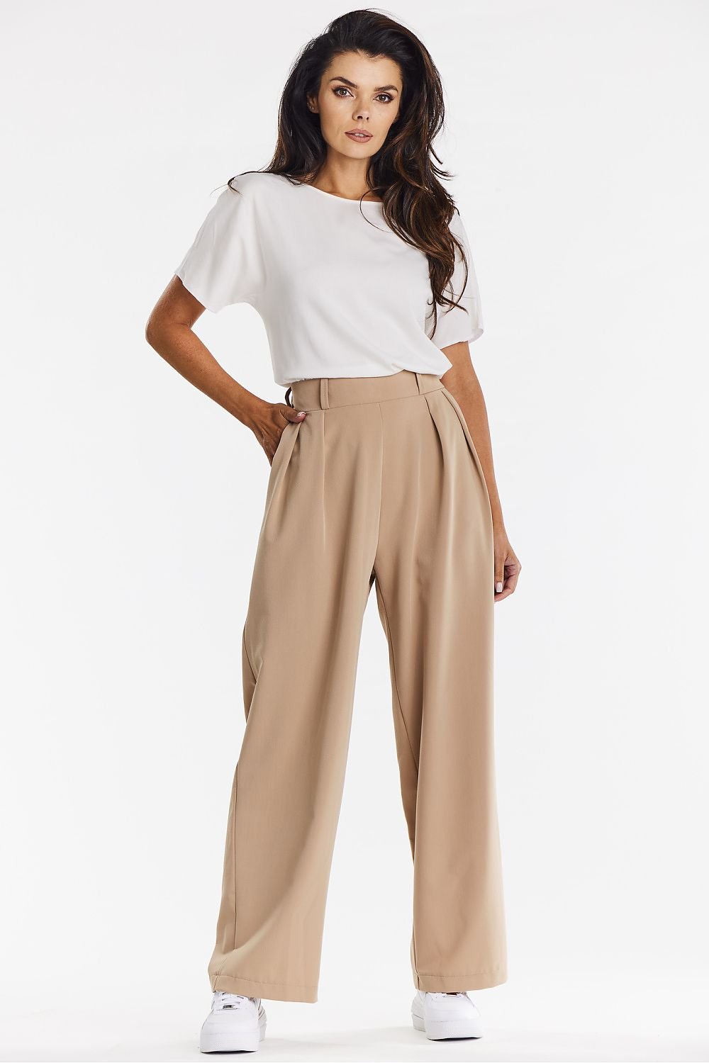 Women trousers awama beige