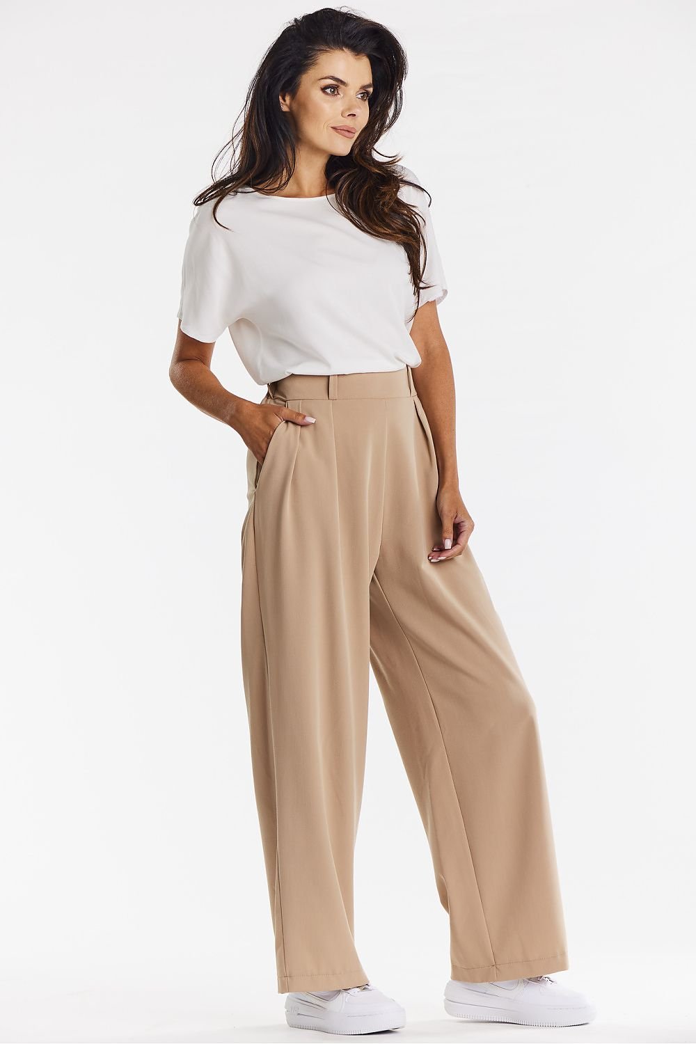 Women trousers awama beige